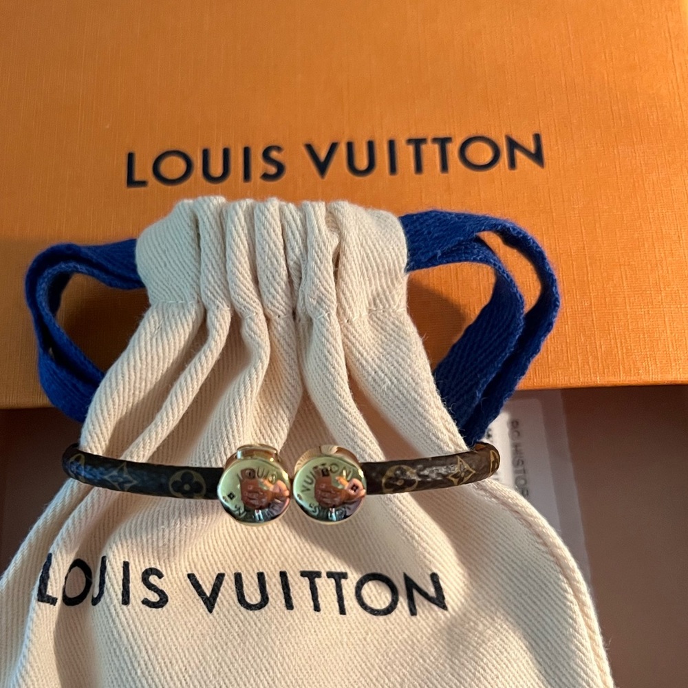 Louis Vuitton Black and Gold Bracelet